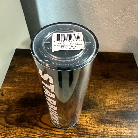 Starbucks Aqua-Turquoise Blue Mountains Silhouette Tumbler Travel Mug Cup 16oz - Picture 6 of 6